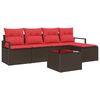 vidaXL Sofa Set 6 pcs Brown Poly Rattan