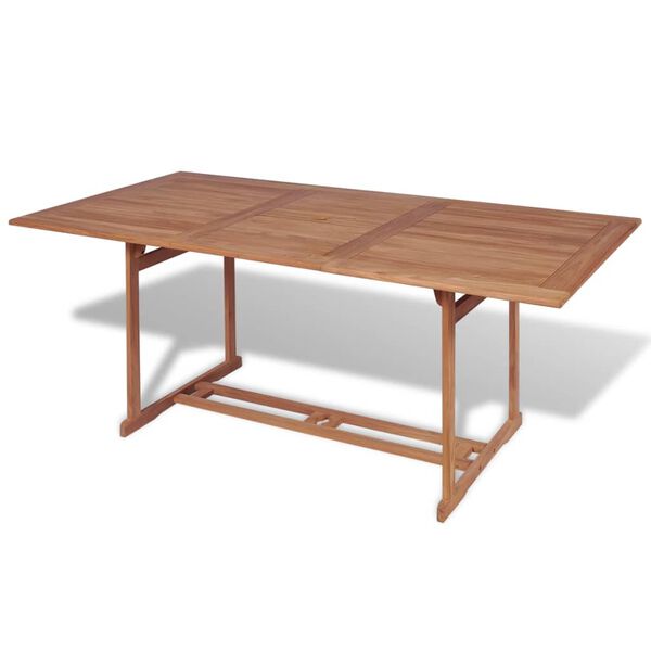 vidaXL 7 Piece Outdoor Dining Set Solid Teak Wood