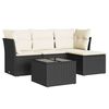 vidaXL 5 Piece Garden Sofa Set with Cushions Black Poly Rattan