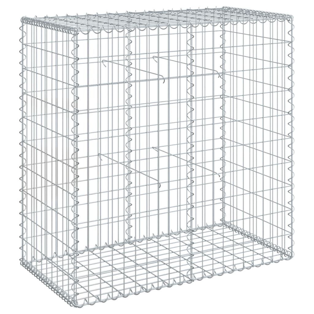 vidaXL Gabion Basket with Cover 100x50x100 cm Galvanised Iron