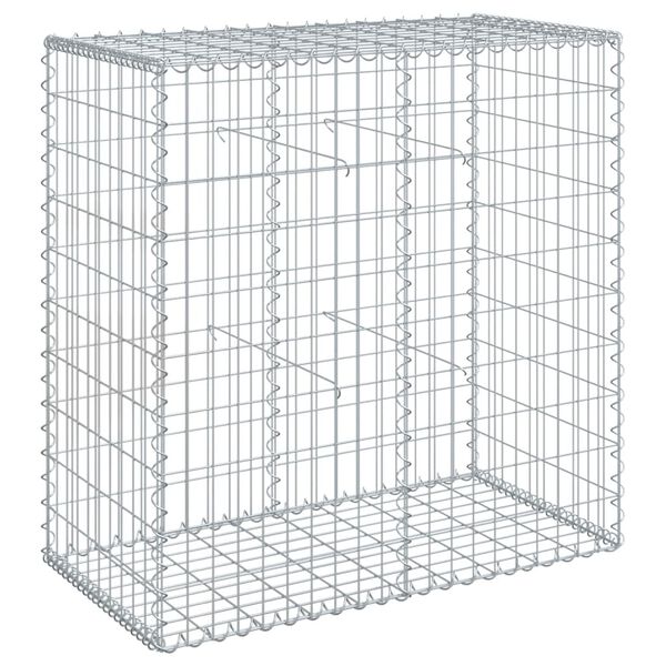 vidaXL Gabion Basket with Cover 100x50x100 cm Galvanised Iron