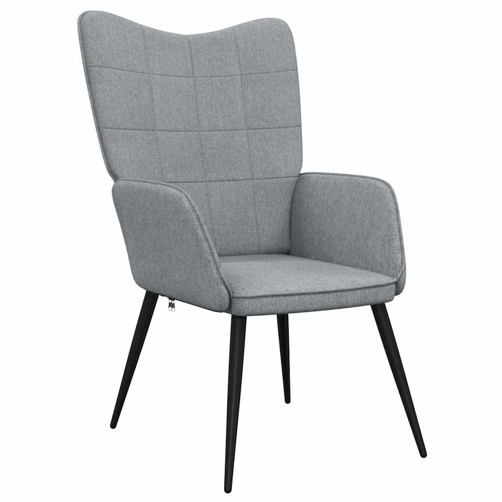 vidaXL Relaxing Chair Light Grey Fabric