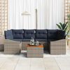 vidaXL Garden Sofa Set with Cushion 7 pcs Grey Poly Rattan