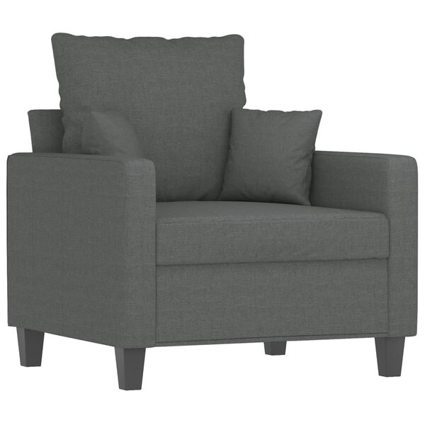 vidaXL 4 Piece Sofa Set with Pillows Dark Grey Fabric