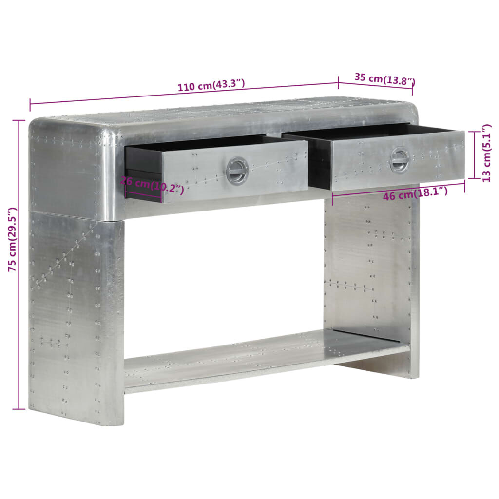 vidaXL Aviator Sideboard 110x35x75 cm Metal
