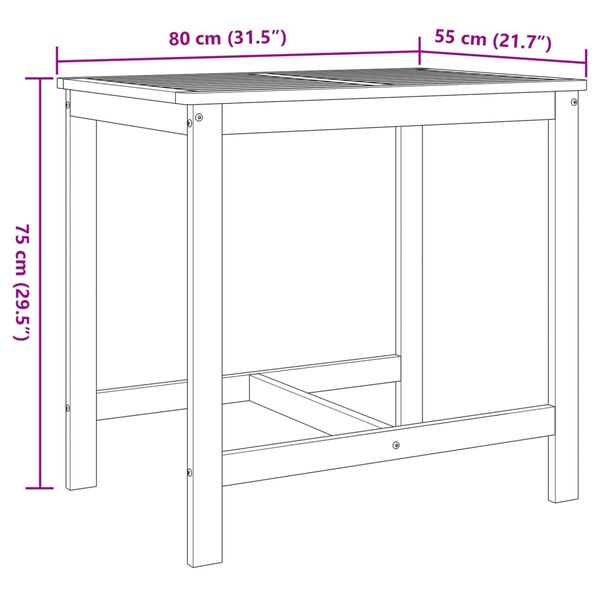 vidaXL 3 Piece Balcony Set Solid Wood Acacia