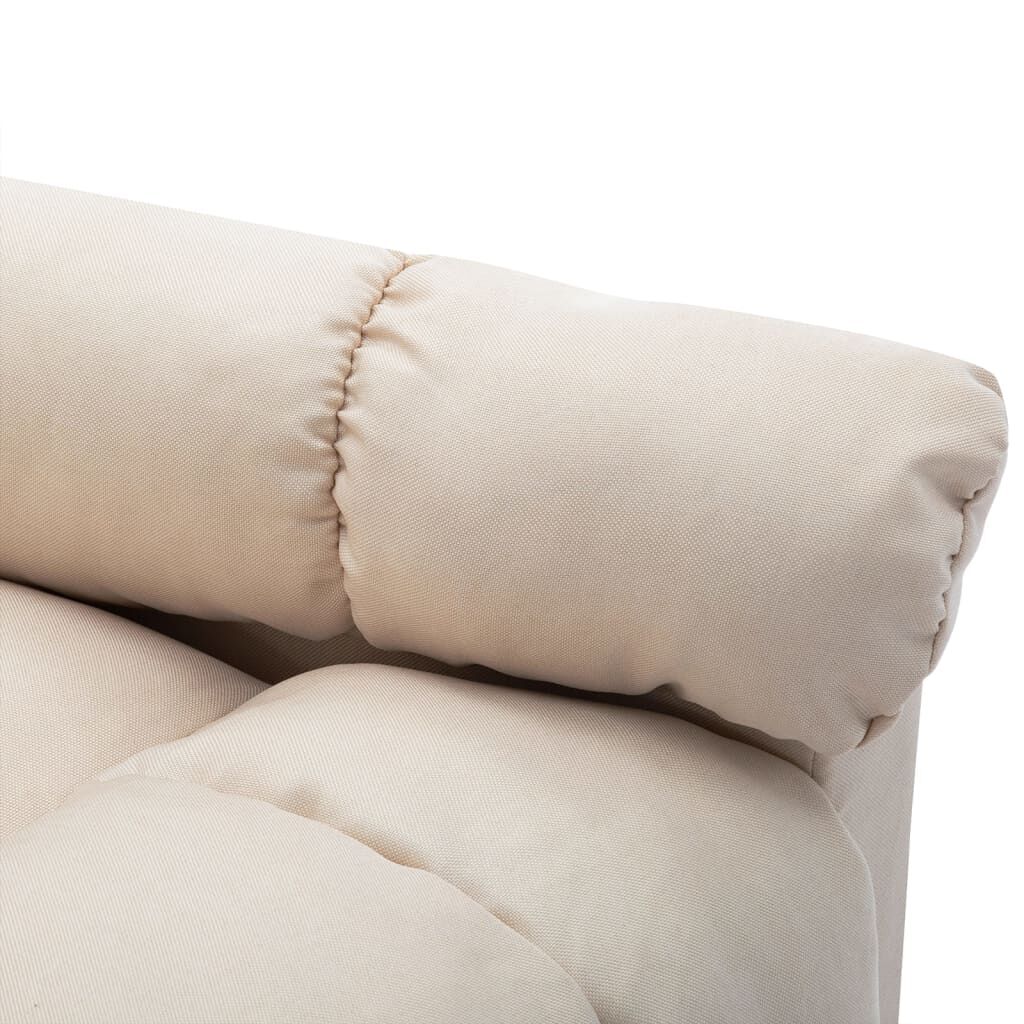 vidaXL Electric Recliner Chair Cream Fabric