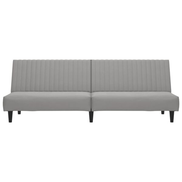 vidaXL 2-Seater Sofa Bed Light Grey Velvet