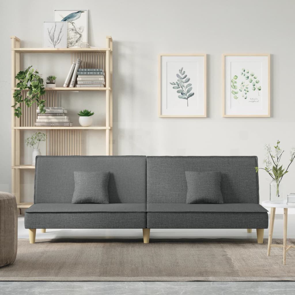 vidaXL Sofa Bed Dark Grey Fabric