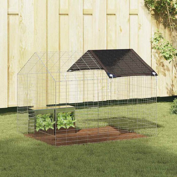 vidaXL Rabbit Cage Silver 100 x 78 x 78 cm Galvanised Steel