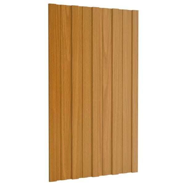 vidaXL Roof Panels 12 pcs Galvanised Steel Light Wood 80x45 cm