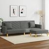 vidaXL 2-Seater Sofa Bed with Pillows and Footstool Dark Grey Fabric