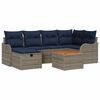 vidaXL Garden Sofa Set with Cushion 7 pcs Grey Poly Rattan