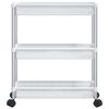 vidaXL 3-Tier Storage Trolley Silver and White Aluminium