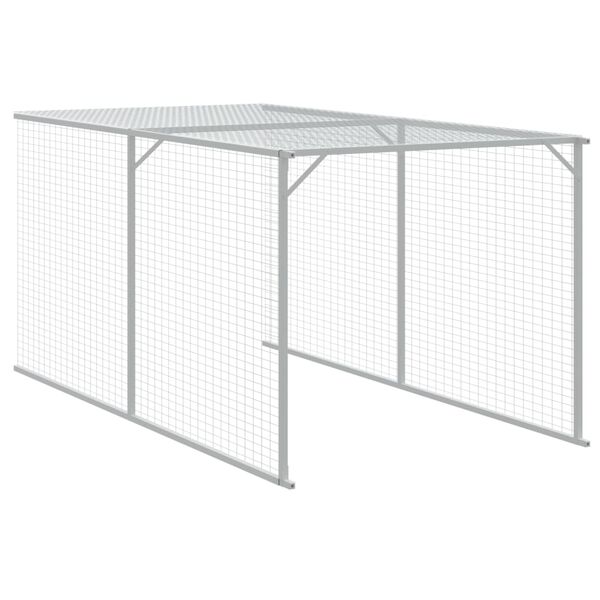 vidaXL Chicken Cage with Run Light Grey 110x1017x110 cm Galvanised Steel