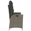 vidaXL Reclining Garden Bench with Cushions Grey Poly Rattan
