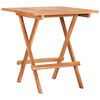vidaXL 3 Piece Bistro Set with Grey Cushions Solid Teak Wood