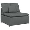 vidaXL Modular Sofa with Footstool&Cushions Fabric Dark Grey