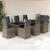 vidaXL 9 Piece Garden Bistro Set with Cushions Grey Poly Rattan