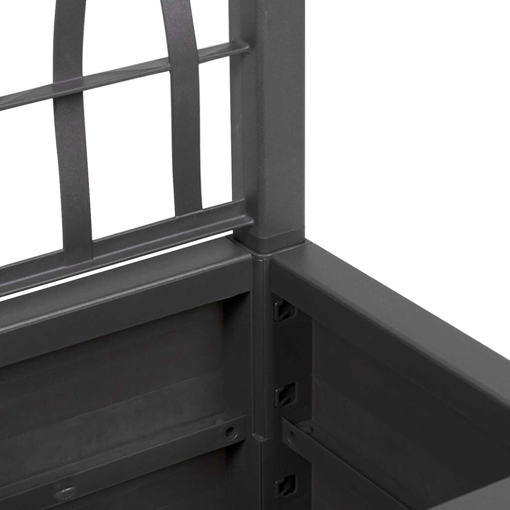 vidaXL Dark Grey Garden Planter with Trellis - 36x36x140 cm