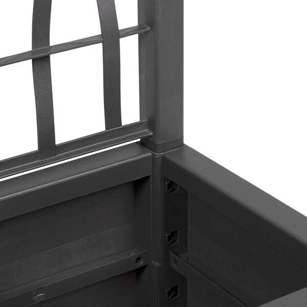 vidaXL Dark Grey Garden Planter with Trellis - 36x36x140 cm