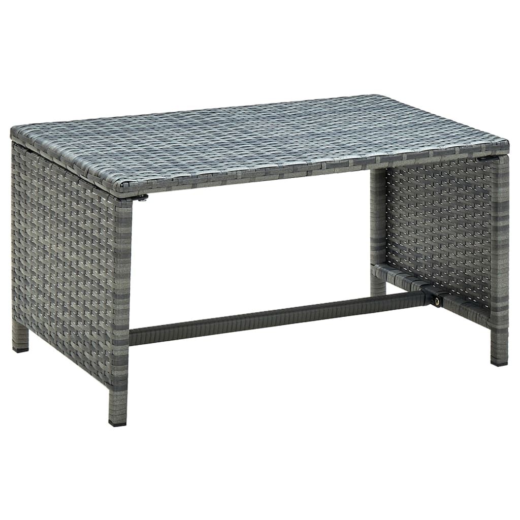vidaXL 4 Piece Garden Lounge with Cushions Set Poly Rattan Grey