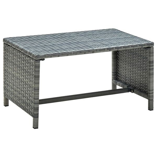 vidaXL 4 Piece Garden Lounge with Cushions Set Poly Rattan Grey