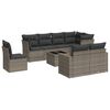 vidaXL 9 Piece Garden Sofa Set with Cushions Grey Poly Rattan