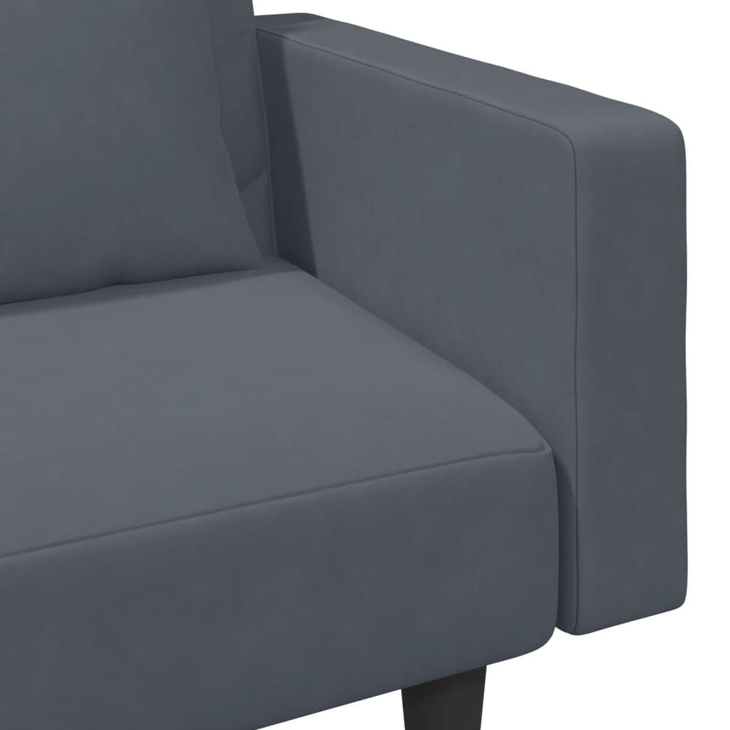 vidaXL 2 Piece Sofa Set with Pillows Dark Grey Velvet
