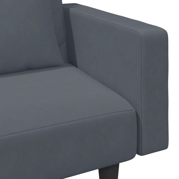vidaXL 2 Piece Sofa Set with Pillows Dark Grey Velvet