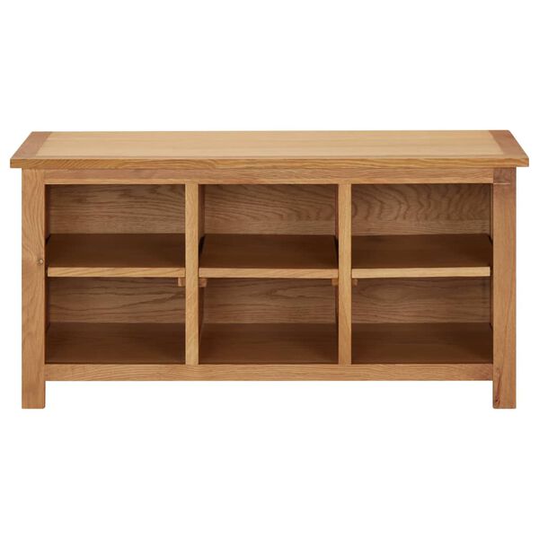 vidaXL Shoe Rack 90x37x45 cm Solid Oak Wood