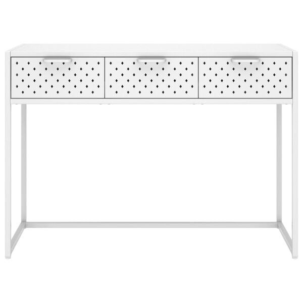 vidaXL Console Table White 106x35x75 cm Steel