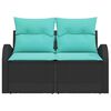 vidaXL Garden Sofa Black 124 x 62 x 85cm Poly Rattan