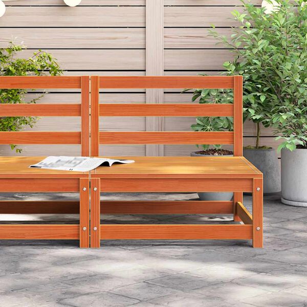 vidaXL Garden Sofa Armless Wax Brown 70x70x67 cm Solid Wood Pine