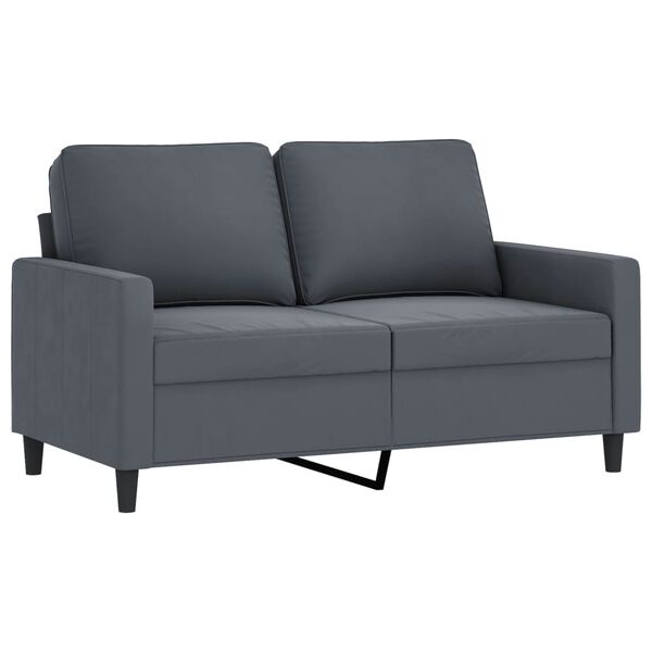 vidaXL 2 Piece Sofa Set with Cushions Dark Grey Velvet