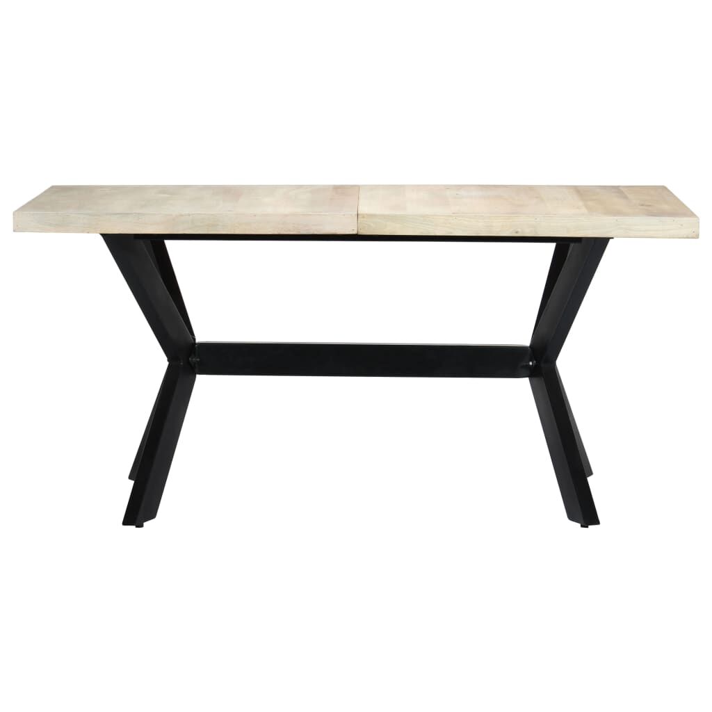 vidaXL Dining Table White 160x80x75 cm Solid Mango Wood