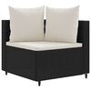 vidaXL 5 Piece Garden Sofa Set with Cushions Black Poly Rattan