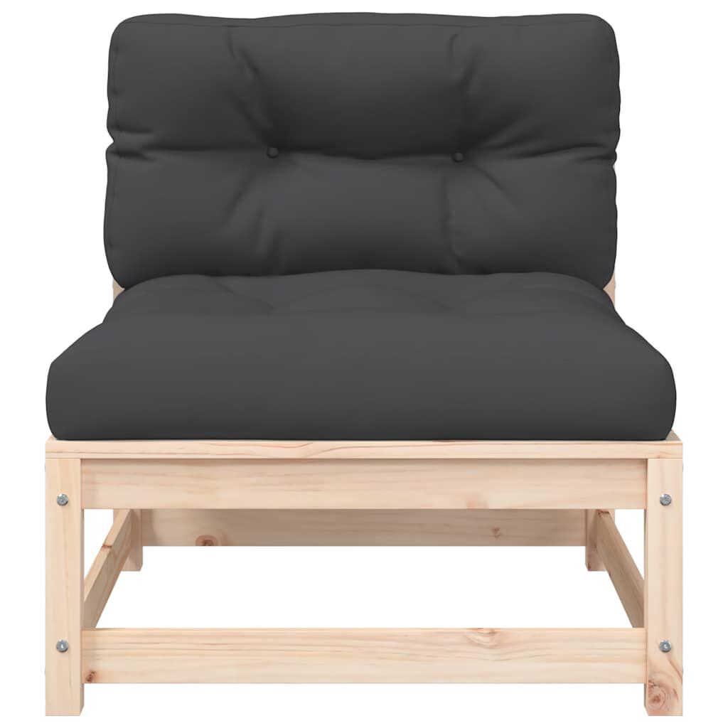 vidaXL Garden Sofa with Cushions 2-Seater Solid Wood Pine