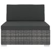 vidaXL Sectional Middle Seat with Cushions Poly Rattan grey