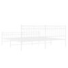 vidaXL Metal Bed Frame without Mattress with Footboard White 193x203cm