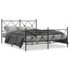 vidaXL Metal Bed Frame without Mattress with Footboard Black 150x200cm
