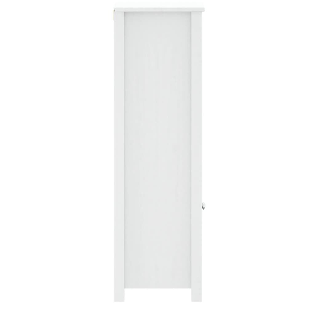 vidaXL Bathroom Cabinet BERG White 40x34x110 cm Solid Wood Pine