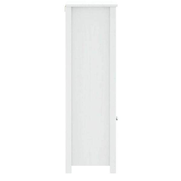 vidaXL Bathroom Cabinet BERG White 40x34x110 cm Solid Wood Pine