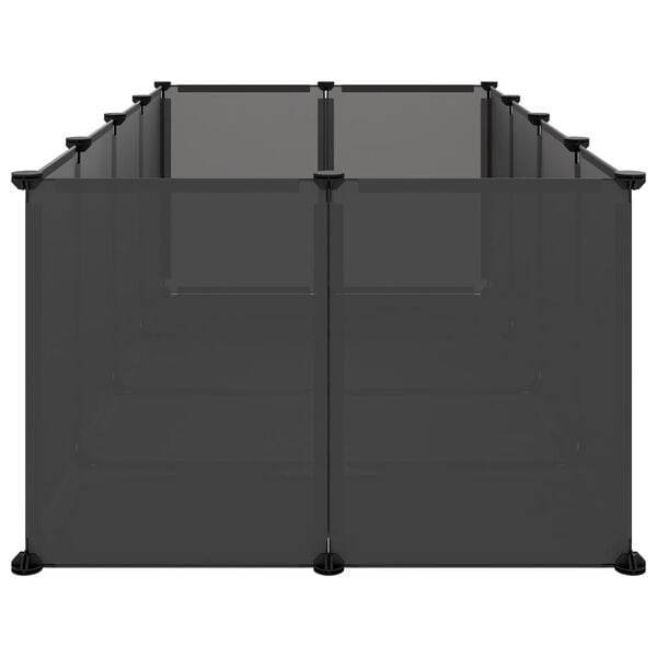 vidaXL Small Animal Cage Black 144x74x46.5 cm PP and Steel
