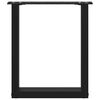 vidaXL Coffee Table Legs U-Shaped 2 pcs Black 28x(42-43) cm Steel