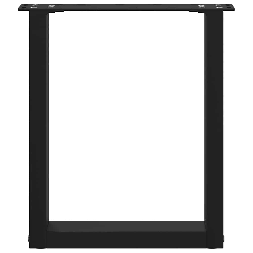 vidaXL Coffee Table Legs U-Shaped 2 pcs Black 28x(42-43) cm Steel