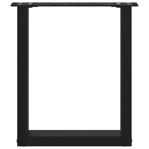 vidaXL Coffee Table Legs U-Shaped 2 pcs Black 28x(42-43) cm Steel