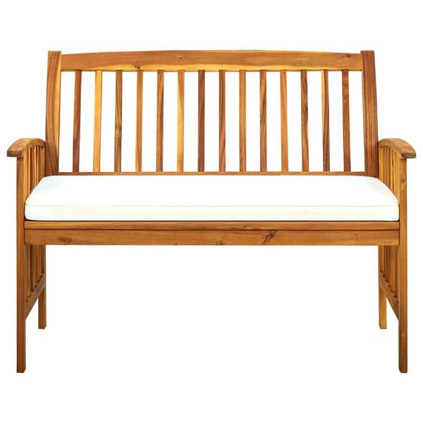 vidaXL Garden Bench with Cushion 119 cm Solid Acacia Wood