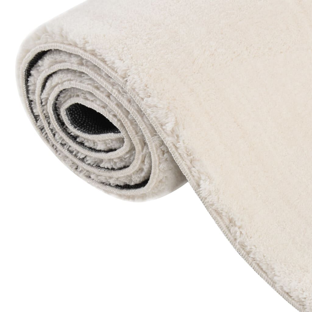 vidaXL Washable Rug Soft Shaggy Cream 160x230 cm Anti Slip