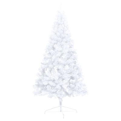 vidaXL Artificial Half Pre-lit Christmas Tree with Ball Set White 210 cm